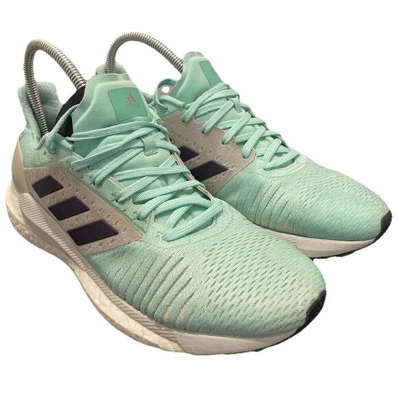 ADIDAS BOOST RUNNING SNEAKERS SZ 8.5 SOLAR LITE GREEN MINT ATHLETIC VERSATILE - Picture 3 of 16